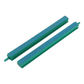 2 pc Aquarium Fish Tank Green Plastic Airstone Bar 8"
