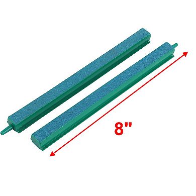 2 Pcs Aquarium Fish Tank Green Plastic Airstone Bar 8"