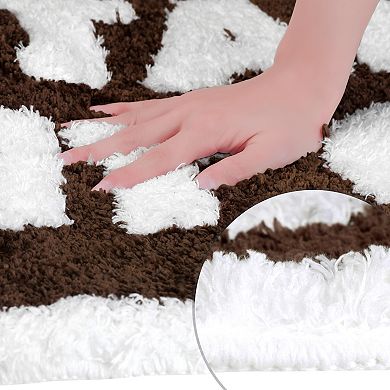Cute Letter Bathroom Mat, Soft Non Slip Absorbent Bath Rug Machine Washable