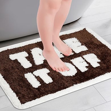 Cute Letter Bathroom Mat, Soft Non Slip Absorbent Bath Rug Machine Washable