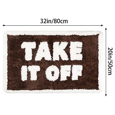Cute Letter Bathroom Mat, Soft Non Slip Absorbent Bath Rug Machine Washable