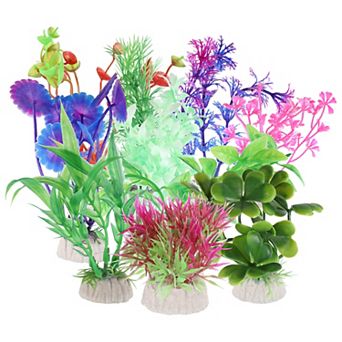 10 pc Aquarium Plastic Plants Artificial Aquatic Plants For Landspace Plant Ornaments Multicolor