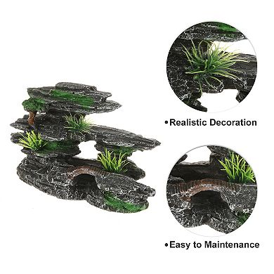 Aquarium Landscape Mountain Decoration Artificial Aquatic Terrariums ...