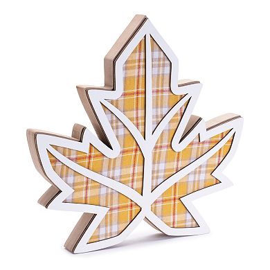 Melrose 2-pc. Harvest Plaid Leaf Table Decor Set