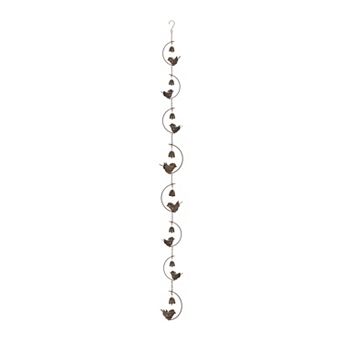 Melrose Outdoor Bird and Bell Rain Chain Decor