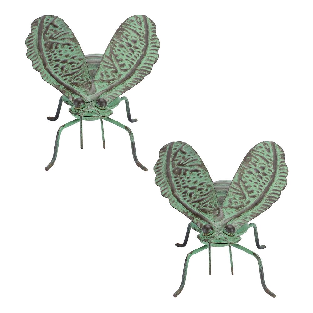 Melrose 2-pc. Indoor/Outdoor Iron Textured Bug Garden Decor Set