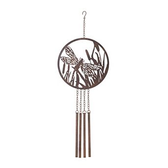 Melrose Outdoor Metal Dragonfly Wind Chime Decor