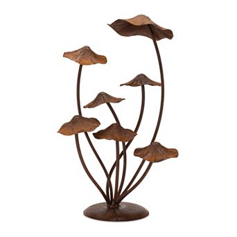 Melrose Outdoor Metal Multi-Mushroom Garden Accent Decor