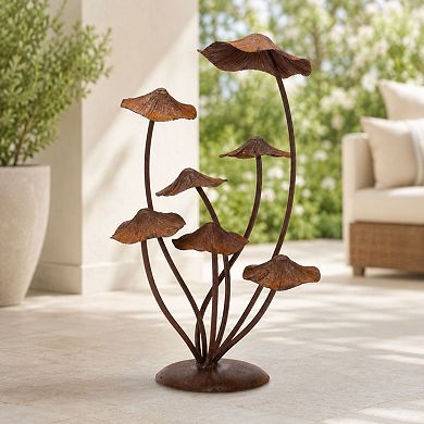 Melrose Outdoor Metal Mushroom Garden Accent Decor