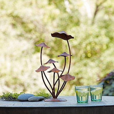 Melrose Outdoor Metal Mushroom Garden Accent Decor