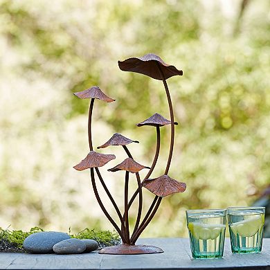 Melrose Outdoor Metal Mushroom Garden Accent Decor