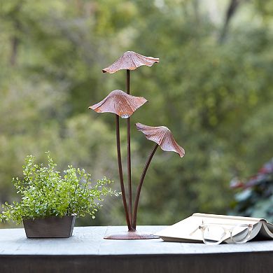 Melrose Outdoor Metal Mushroom Garden Accent Decor