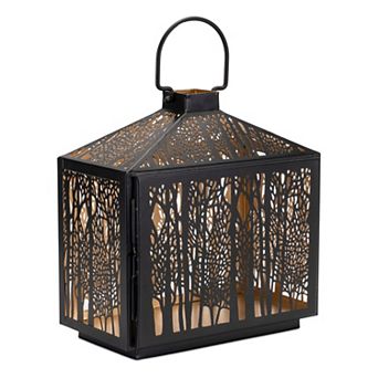 Melrose Forest Lantern with Gold Accent Table Decor