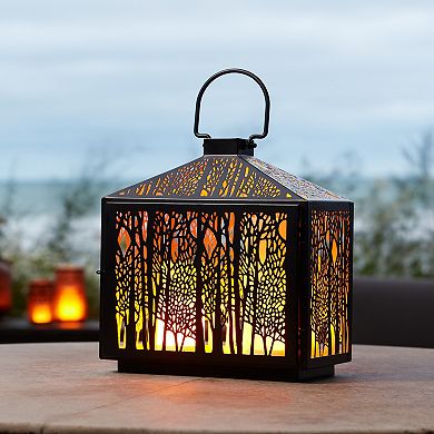 Melrose Forest Lantern with Gold Accent Table Decor
