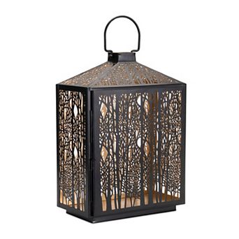 Melrose Forest Cut Metal Lantern Table Decor