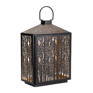 Melrose Forest Cut Metal Lantern Table Decor