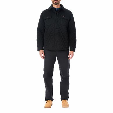 Men's Smith's Workwear Snap Closure Diamond Quilted Shirt Jacket