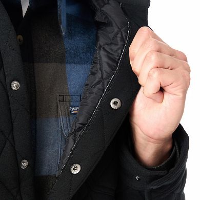Men's Smith's Workwear Snap Closure Diamond Quilted Shirt Jacket