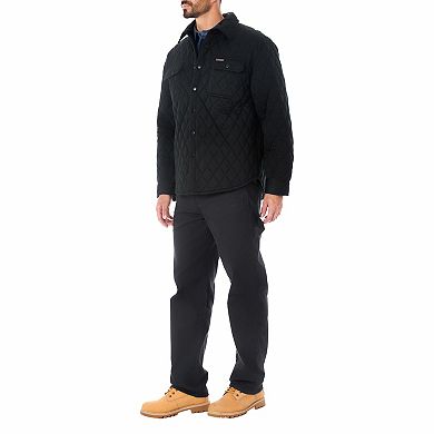 Men's Smith's Workwear Snap Closure Diamond Quilted Shirt Jacket