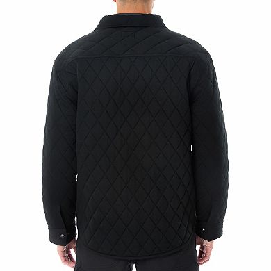Men's Smith's Workwear Snap Closure Diamond Quilted Shirt Jacket