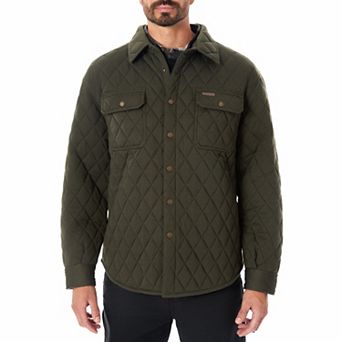 Men's Smith's Workwear Snap Closure Diamond Quilted Shirt Jacket