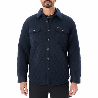 Men's Smith's Workwear Snap Closure Diamond Quilted Shirt Jacket