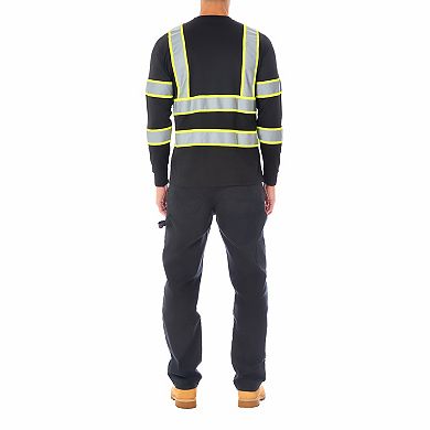 Men's Smith's Workwear Long Sleeve High-Visibility Reflective Safety Tee