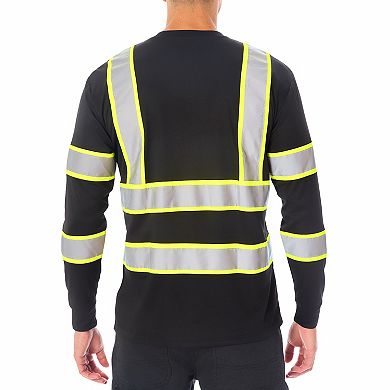 Men's Smith's Workwear Long Sleeve High-Visibility Reflective Safety Tee