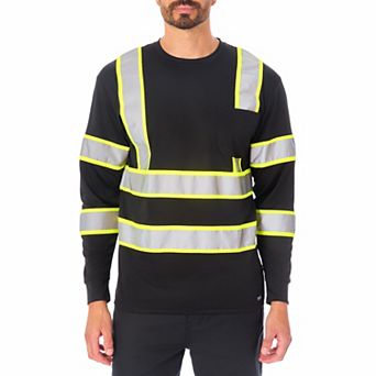 Men's Smith's Workwear Long Sleeve High-Visibility Reflective Safety Tee