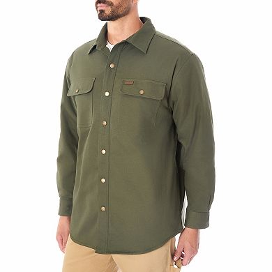 Men's Smith's Workwear Faux Sherpa Lined Canvas Shirt Jacket