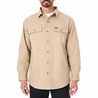 Men's Smith's Workwear Faux Sherpa Lined Canvas Shirt Jacket