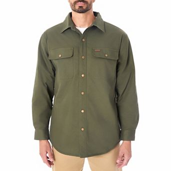 Men's Smith's Workwear Faux Sherpa Lined Canvas Shirt Jacket