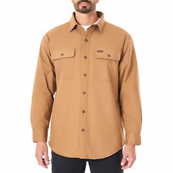 Men's Smith's Workwear Faux Sherpa Lined Canvas Shirt Jacket