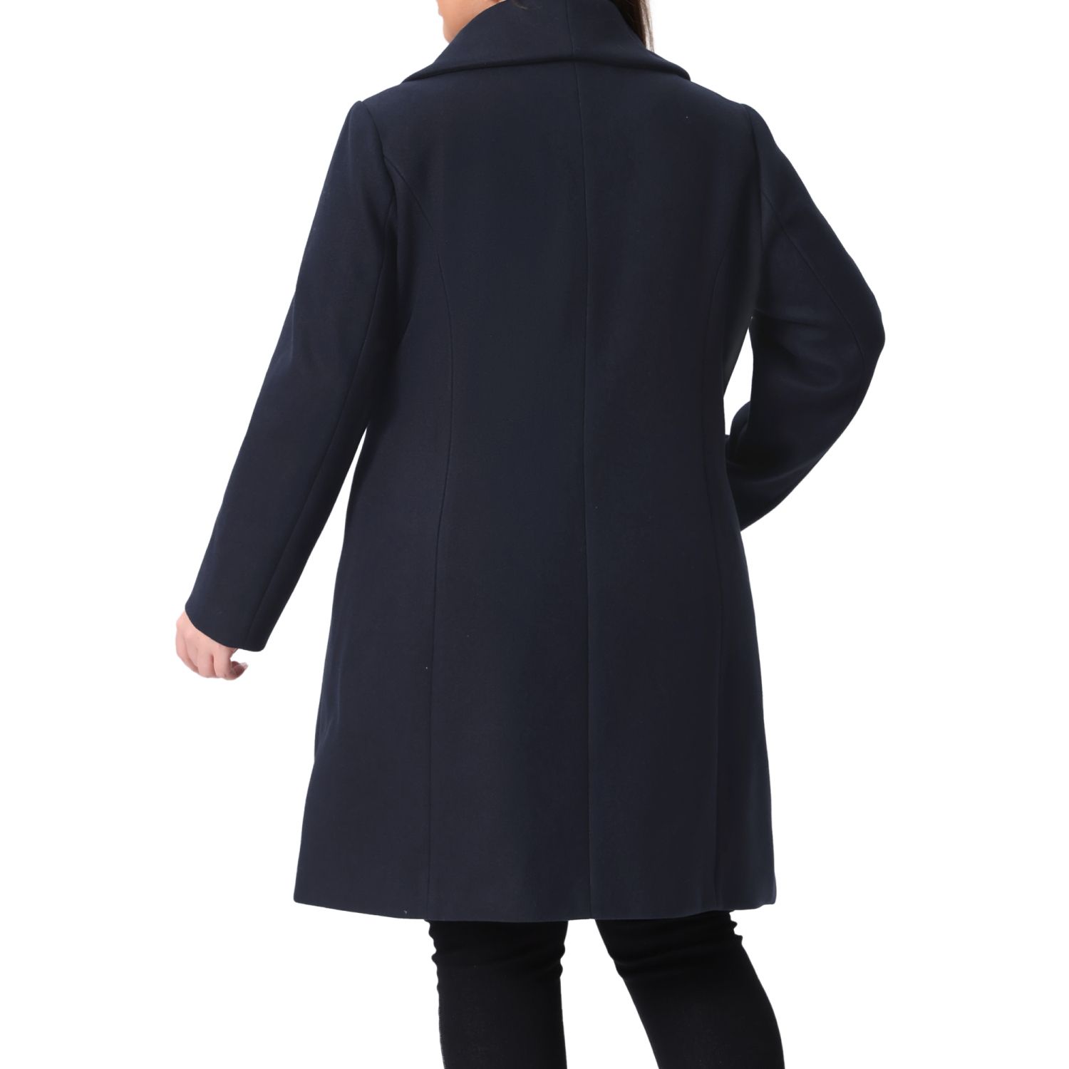 Plus Size Coat for Women Notched Shawl Collar Outerwear Single Breasted Coat