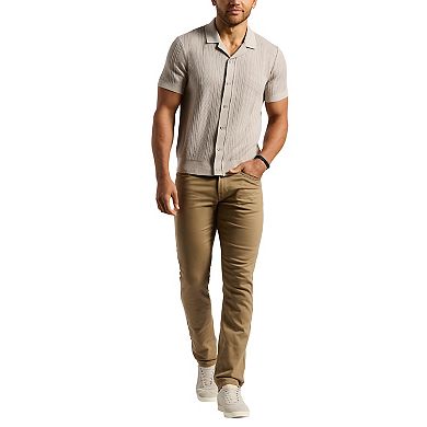 Men's Buffalo Jeans Textured Johnny Collar Cable Knit Design Top