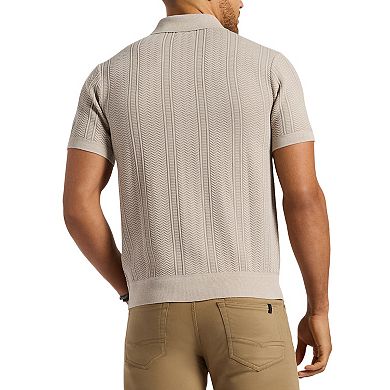 Men's Buffalo Jeans Textured Johnny Collar Cable Knit Design Top