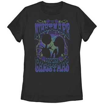 Disney's The Nightmare Before Christmas Jack Skellington And Sally Roses Poster Juniors' Graphic Tee