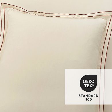 Lush Decor Hampton Double Flange Embroidered Contrast Edge Comforter Set