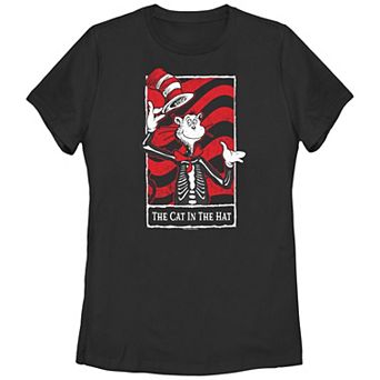 Juniors' Dr. Seuss The Cat In The Hat Skeleton Graphic Tee