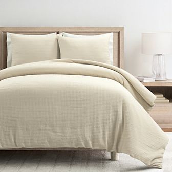Lush Decor Haniya Solid Waffle Woven Cotton Textured Duvet Cover Set