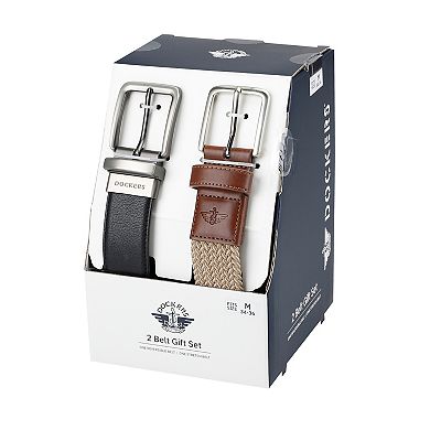 Men's Dockers Braided Belt & Reversible Belt Boxed Gift Set