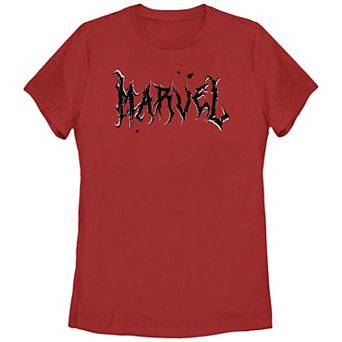 Juniors' Marvel Halloween Logo Graphic Tee