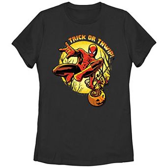 Juniors' Marvel Spider-Man Trick Or Thwip Graphic Tee