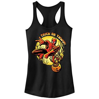 Juniors' Marvel Spider-Man Trick Or Thwip Racerback Tank Top