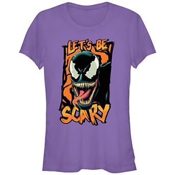 Juniors' Marvel Spider-Man Vemon Let's Be Scary Fitted Graphic Tee