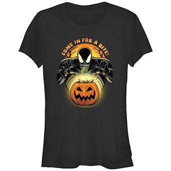 Juniors' Marvel Spider-Man Venom Come In For A Bite Graphic Tee