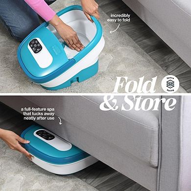 Foot Spa Massager With Heat, Jets And Remote Control, Collapsible With 24 Motorized Shiatsu Balls