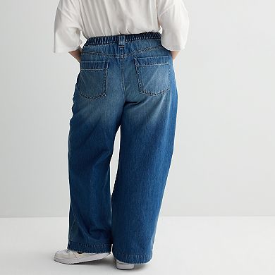 Juniors' Plus Size SO® Mid Rise Drawcord Utility Pants
