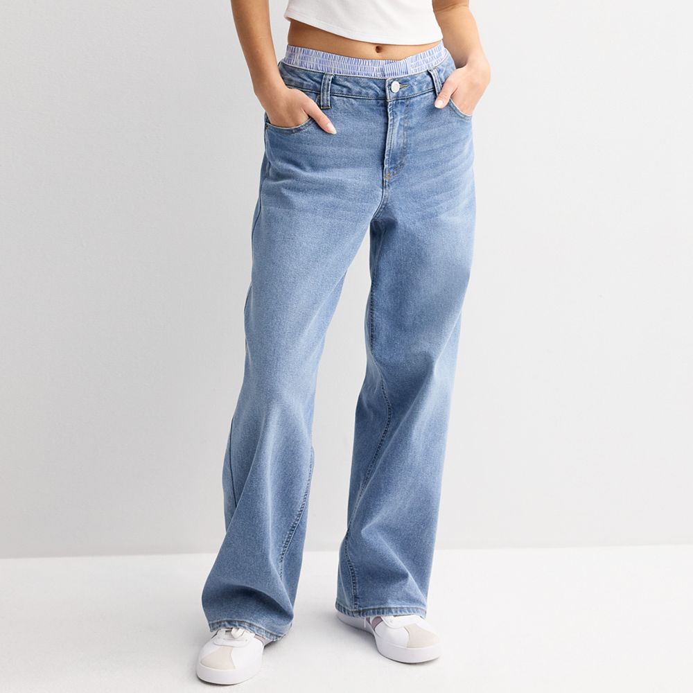 Juniors' Vanilla Star Detachable Boxer Relaxed Fit Jeans