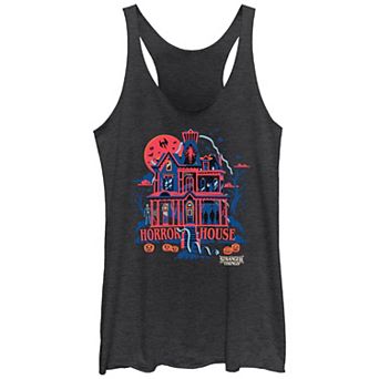 Juniors' Stranger Things Horror House Racerback Tank Top